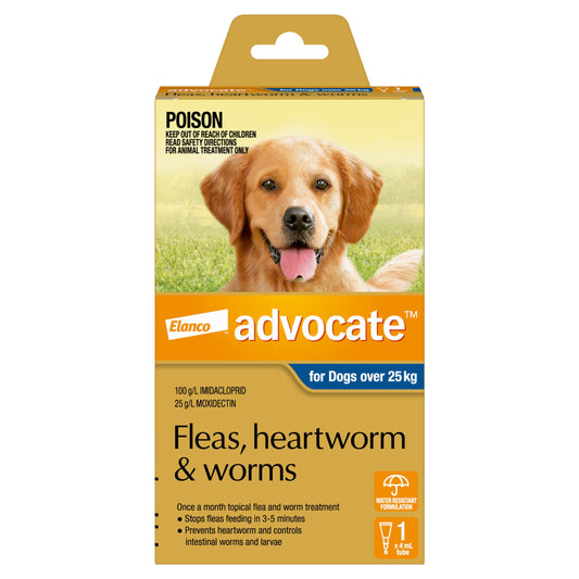 Advocate Flea, Heartworm & Worm Control (25kg+)